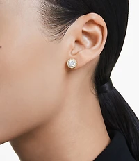 Swarovski Una Round Crystal Halo Stud Earrings