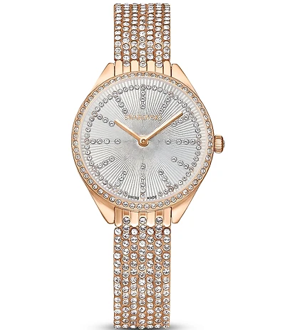 Swarovski Women's Attract Silver Dial Rose Gold Bracelet Watch
