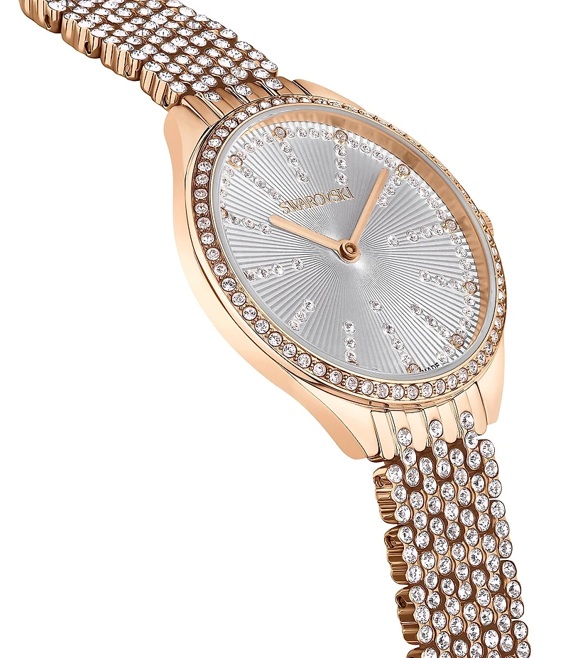 Swarovski Women's Attract Silver Dial Rose Gold Bracelet Watch