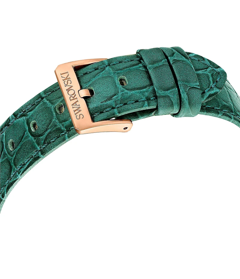Swarovski Women's Octea Crystal Chronograph Green Leather Croco Strap Watch