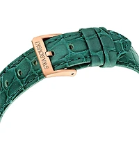 Swarovski Women's Octea Crystal Chronograph Green Leather Croco Strap Watch