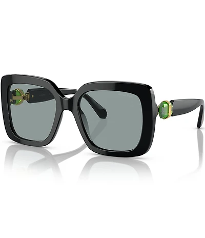 Swarovski SK6001 55mm Jeweled Square Statement Sunglasses