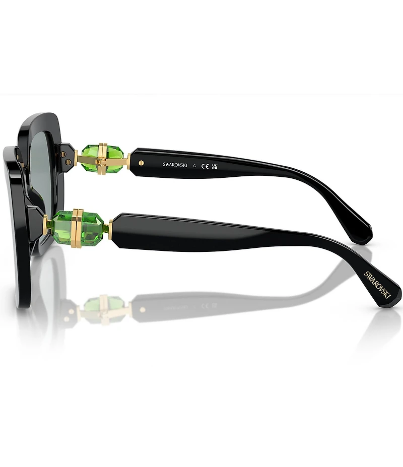 Swarovski SK6001 55mm Jeweled Square Statement Sunglasses