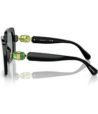 Swarovski SK6001 55mm Jeweled Square Statement Sunglasses