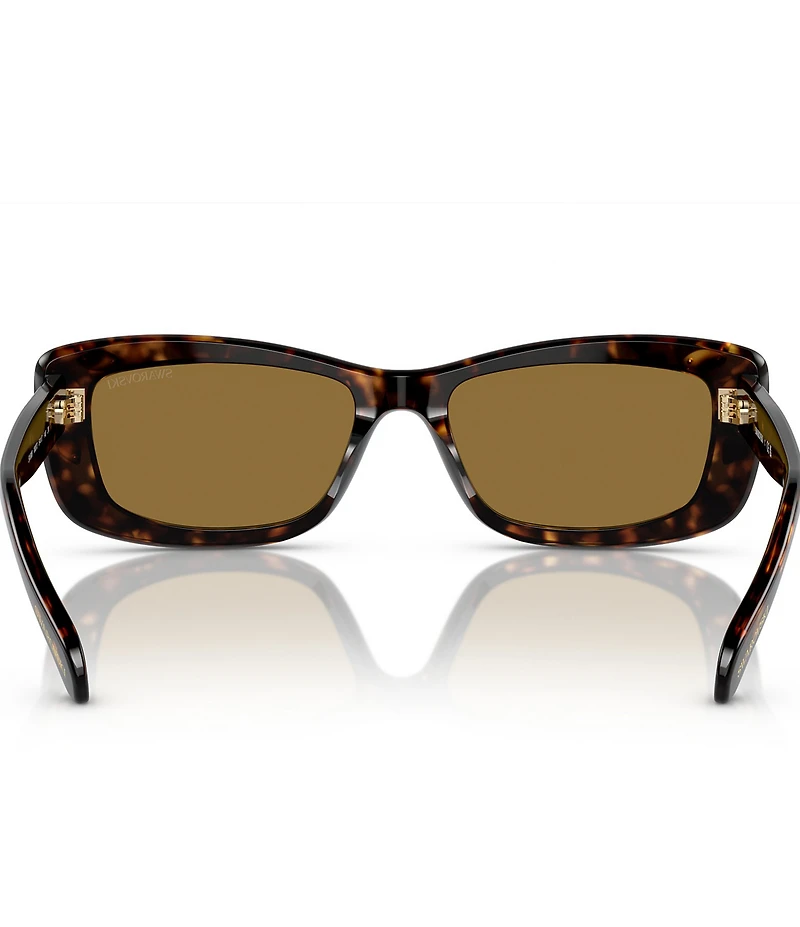 Swarovski SK6008 54mm Crystal Tortoise Rectangle Statement Sunglasses