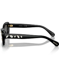 Swarovski SK6008 54mm Jeweled Rectangle Sunglasses