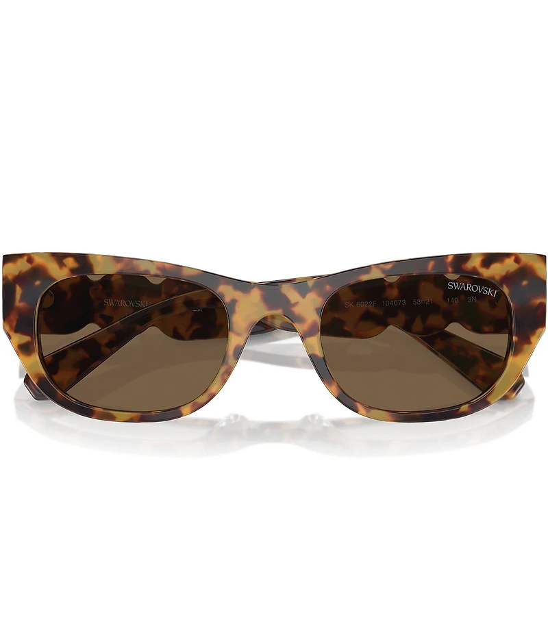Swarovski SK6022F 53mm Crystal Tortoise Cat Eye Sunglasses