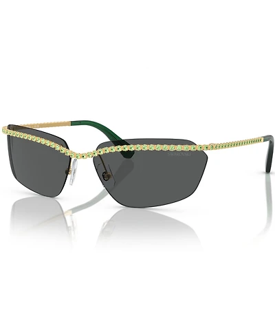 Swarovski SK7001 64mm Crystal Rectangular Statement Sunglasses