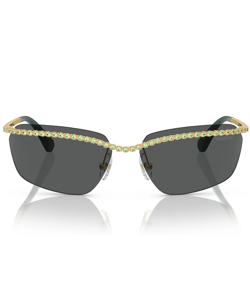 Swarovski SK7001 64mm Crystal Rectangular Statement Sunglasses