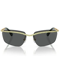 Swarovski SK7001 64mm Crystal Rectangular Statement Sunglasses