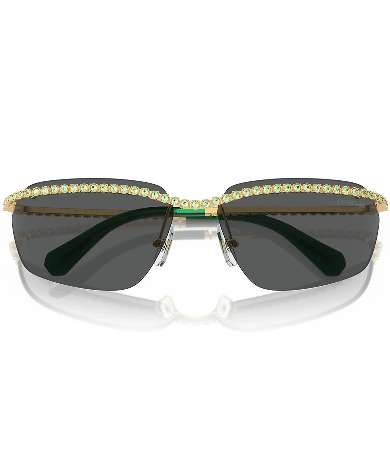 Swarovski SK7001 64mm Crystal Rectangular Statement Sunglasses