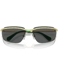 Swarovski SK7001 64mm Crystal Rectangular Statement Sunglasses