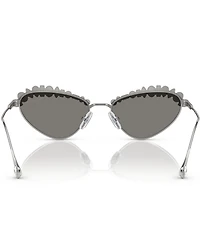 Swarovski SK7009 55mm Crystal Mirrored Statement Cat Eye Sunglasses