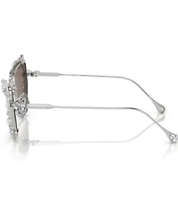Swarovski SK7011 56mm Mirrored Crystal Cat Eye Statement Sunglasses