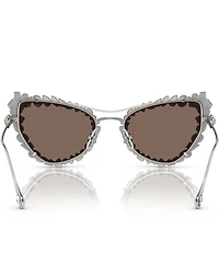 Swarovski SK7011 56mm Mirrored Crystal Cat Eye Statement Sunglasses