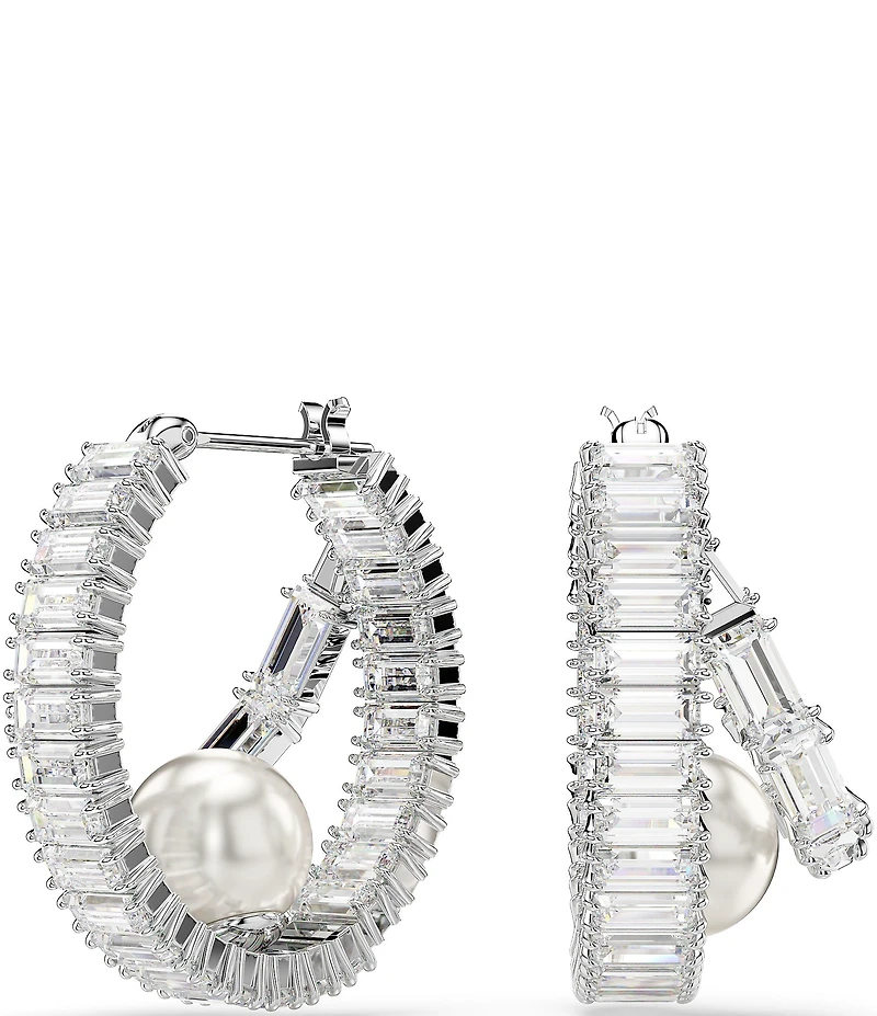 Swarovski x Ariana Grande Crystal Pearl Hoop Earrings