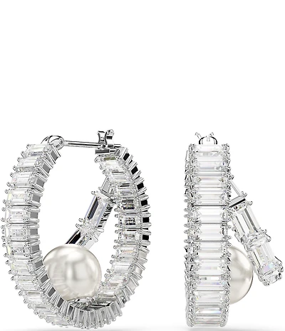 Swarovski x Ariana Grande Crystal Pearl Hoop Earrings
