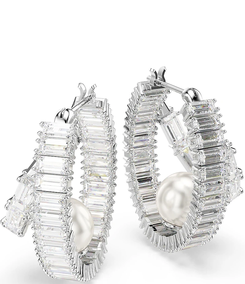 Swarovski x Ariana Grande Crystal Pearl Hoop Earrings