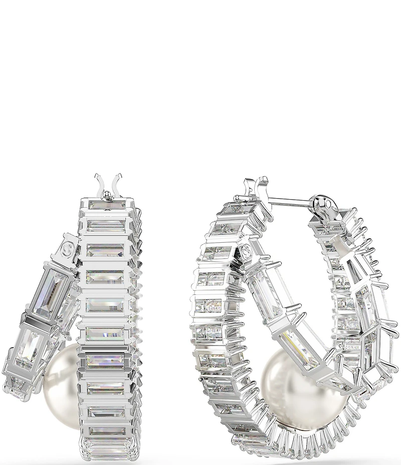Swarovski x Ariana Grande Crystal Pearl Hoop Earrings