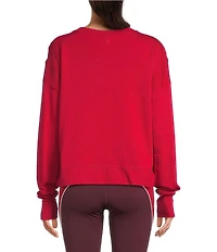 Sweaty Betty After Class Crew Neck Long Sleeve Crop Sweatshirt
