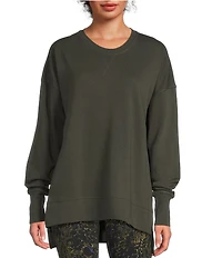 Sweaty Betty After Class Crew Neck Long Sleeve Longline Sweatshirt
