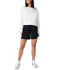 Sweaty Betty After Class Crop Crew Neck Long Sleeve Sweatshirt