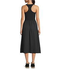 Sweaty Betty Explorer Ribbed Knit Scoop Neck Racerback Midi Dress