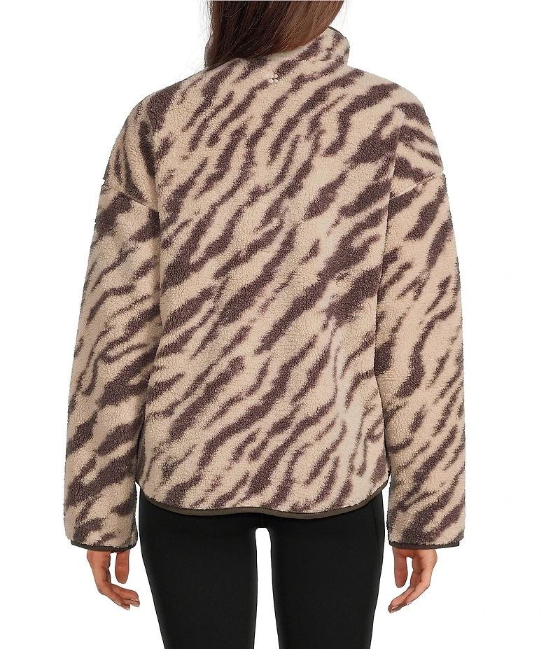 Sweaty Betty New Plush Printed Half Zip Long Sleeve Fleece Pullover