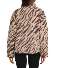 Sweaty Betty New Plush Printed Half Zip Long Sleeve Fleece Pullover