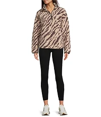 Sweaty Betty New Plush Printed Half Zip Long Sleeve Fleece Pullover