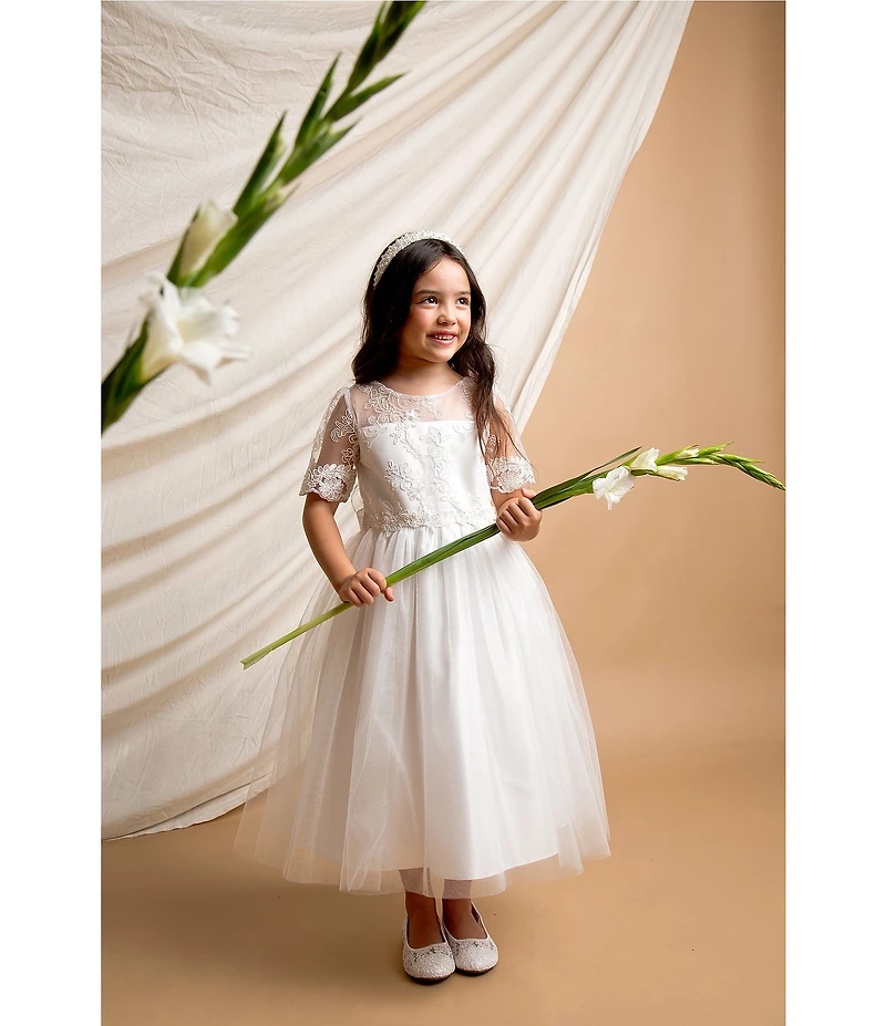 Sweet Kids Big Girls Lace Tulle & Satin Ball Gown