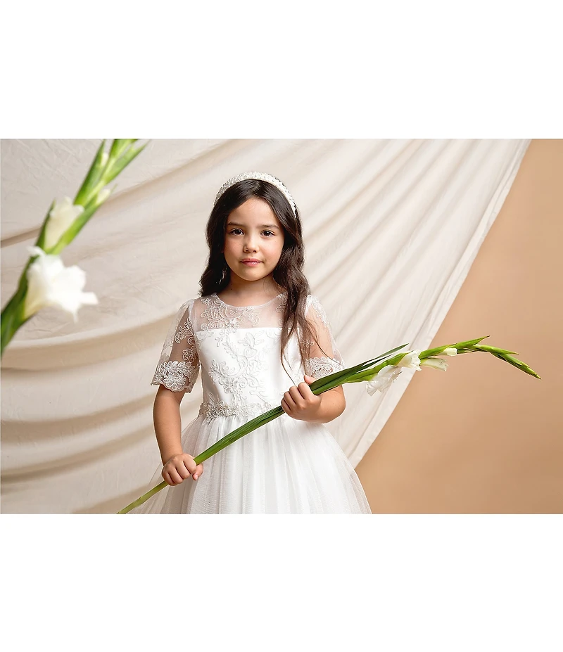Sweet Kids Big Girls Lace Tulle & Satin Ball Gown
