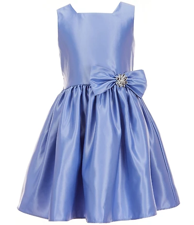 Sweet Kids Big Girls Sleeveless Satin Pleated Fit & Flare Dress