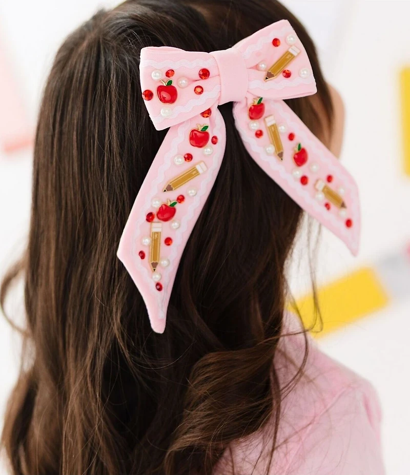 Sweet Wink Apple Gemstone Bow Clip