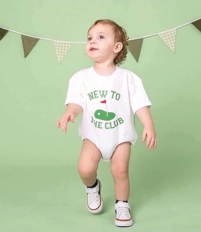 Sweet Wink Baby Boys Short Sleeve New To The Club Romper