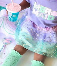 Sweet Wink Baby Girls Sparkling Mermaid Tutu Skirt