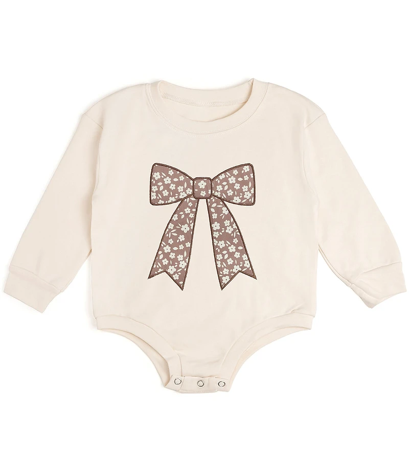 Sweet Wink Baby Girls Long Sleeve Ditsy Floral Bow Romper