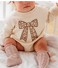 Sweet Wink Baby Girls Long Sleeve Ditsy Floral Bow Romper