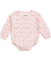 Sweet Wink Baby Girls Long-Sleeve Floral-Printed Bodysuit