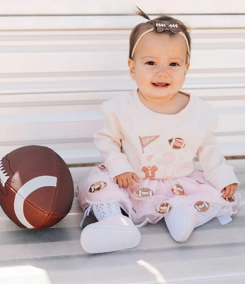 Sweet Wink Baby Girls Long sleeve Game Day Icon Romper