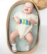 Sweet Wink Baby Girls Short Sleeve Peeps Easter Bunny Appliqued Bodysuit