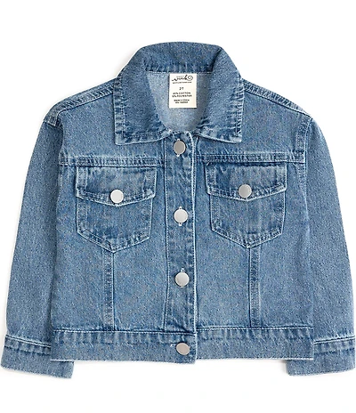 Sweet Wink Big Girls Long Sleeve Cowgirl Cutie Denim Jacket