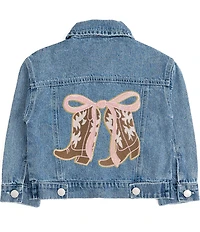 Sweet Wink Big Girls Long Sleeve Cowgirl Cutie Denim Jacket