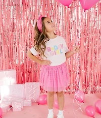 Sweet Wink Big Girls Rhinestone Embellished B Day Girl Patch T-Shirt