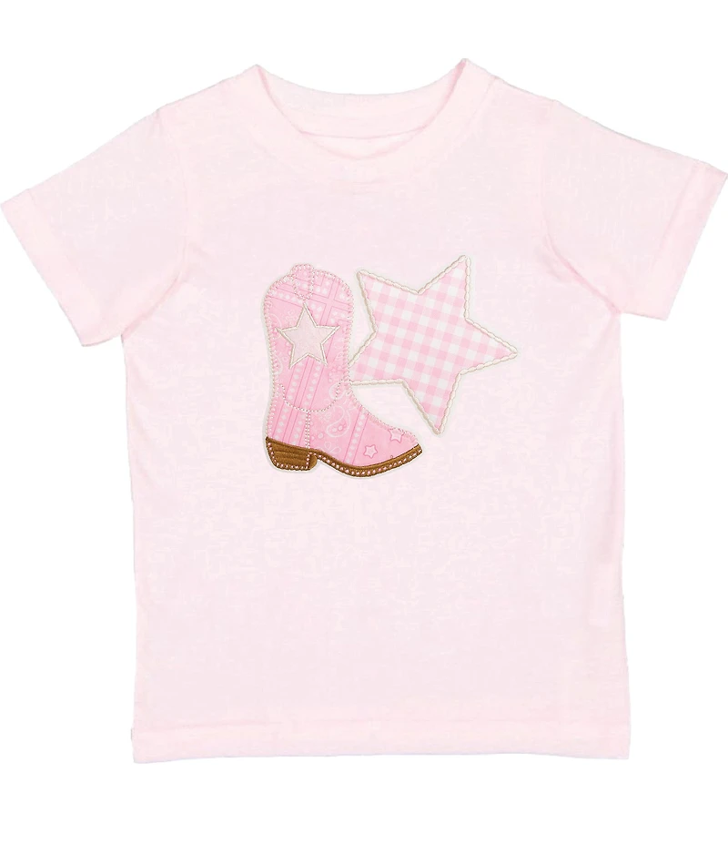 Sweet Wink Big Girls Short Sleeve Cowgirl Boot and Star T-Shirt