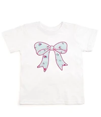Sweet Wink Big Girls Short-Sleeve Daisy Printed Bow Patch T-Shirt