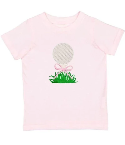 Sweet Wink Big Girls Short Sleeve Golf Tee Bow Patch T-Shirt