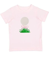 Sweet Wink Big Girls Short Sleeve Golf Tee Bow Patch T-Shirt