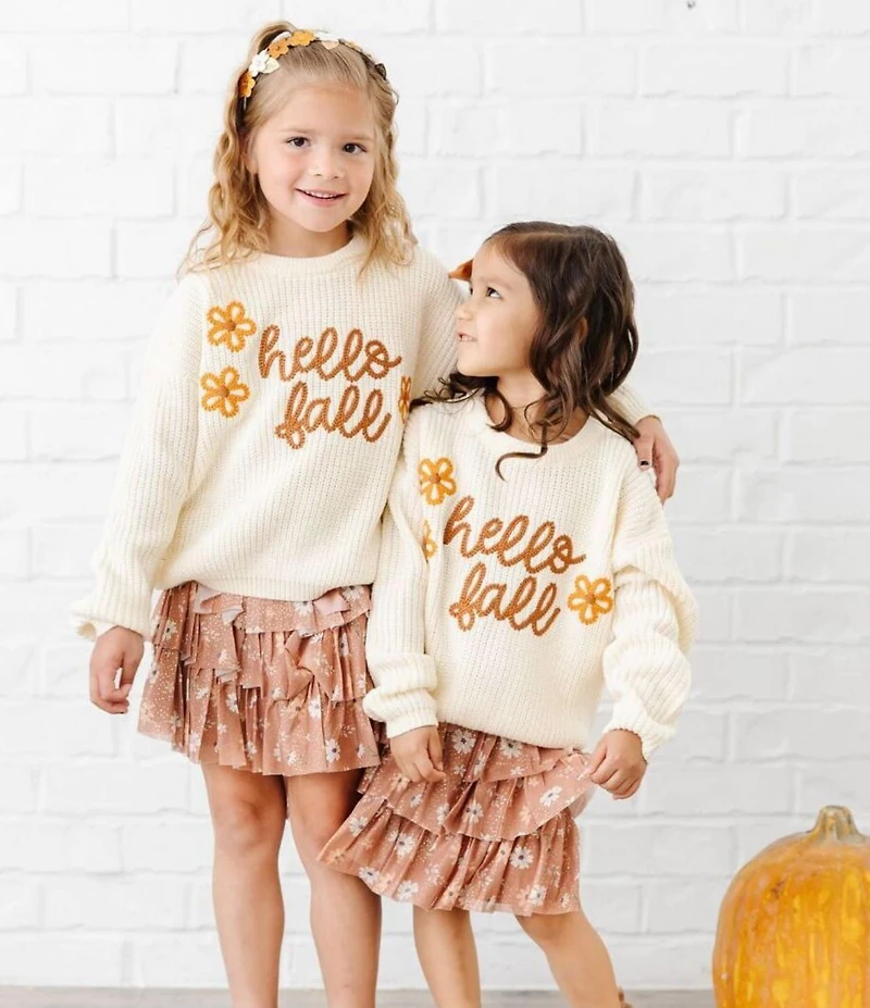 Sweet Wink Little/Big Girls Ditsy Fall Printed Tiered Tutu