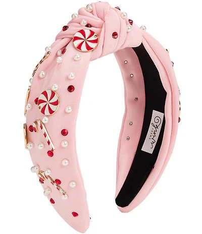 Sweet Wink Girls Candy Cane Christmas Gemstone Headband